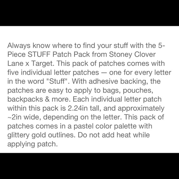 ✨ Stoney Clover Lane x Target STUFF Patch Pack 5pc ✨ - Picture 4 of 5